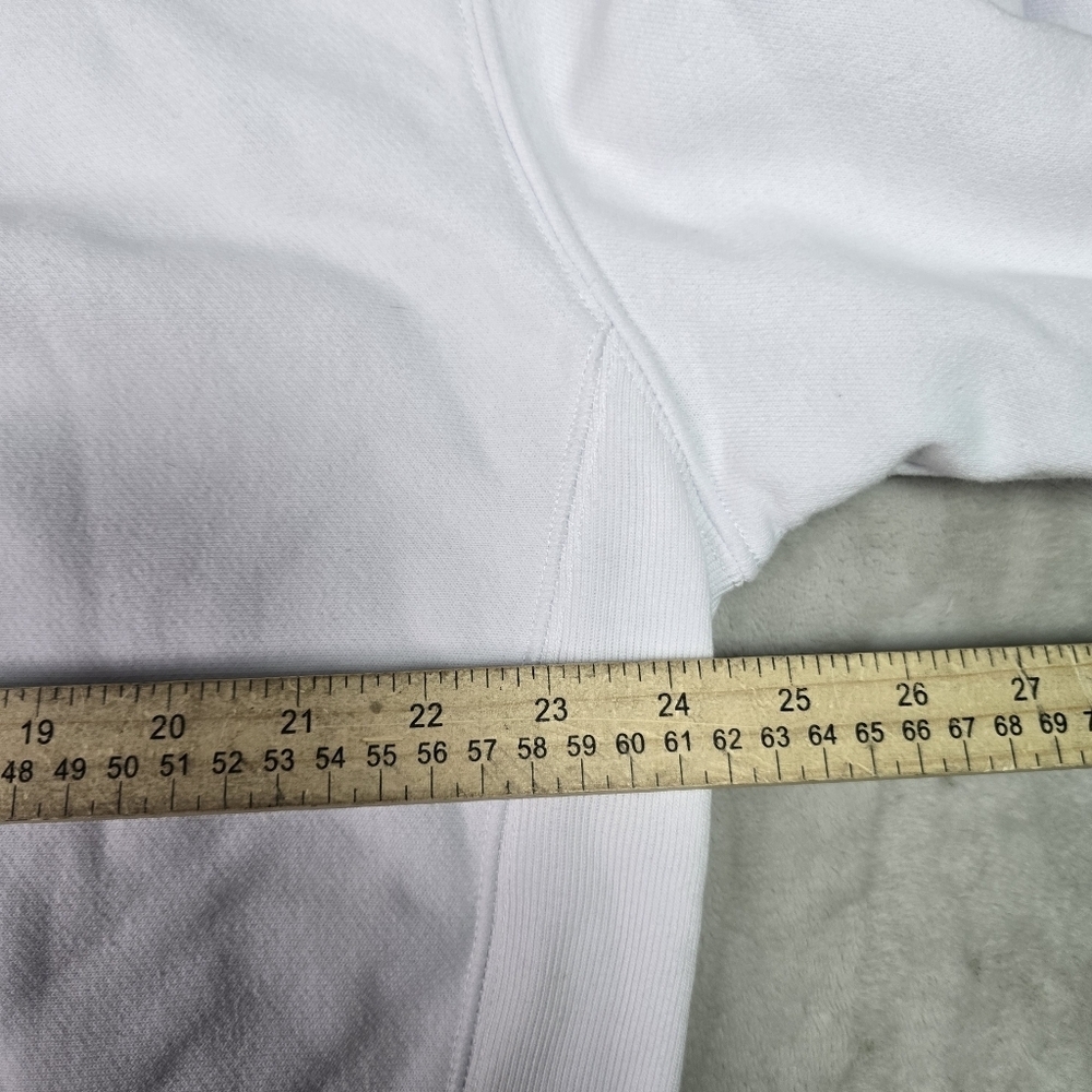 Champion Reverse Weave Men's Lg Hoodie Pullover Arch Spell-Out Logo White - Picture 6 of 7